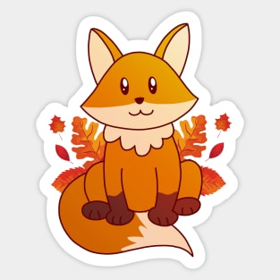 Cute Autumn Fox Sticker